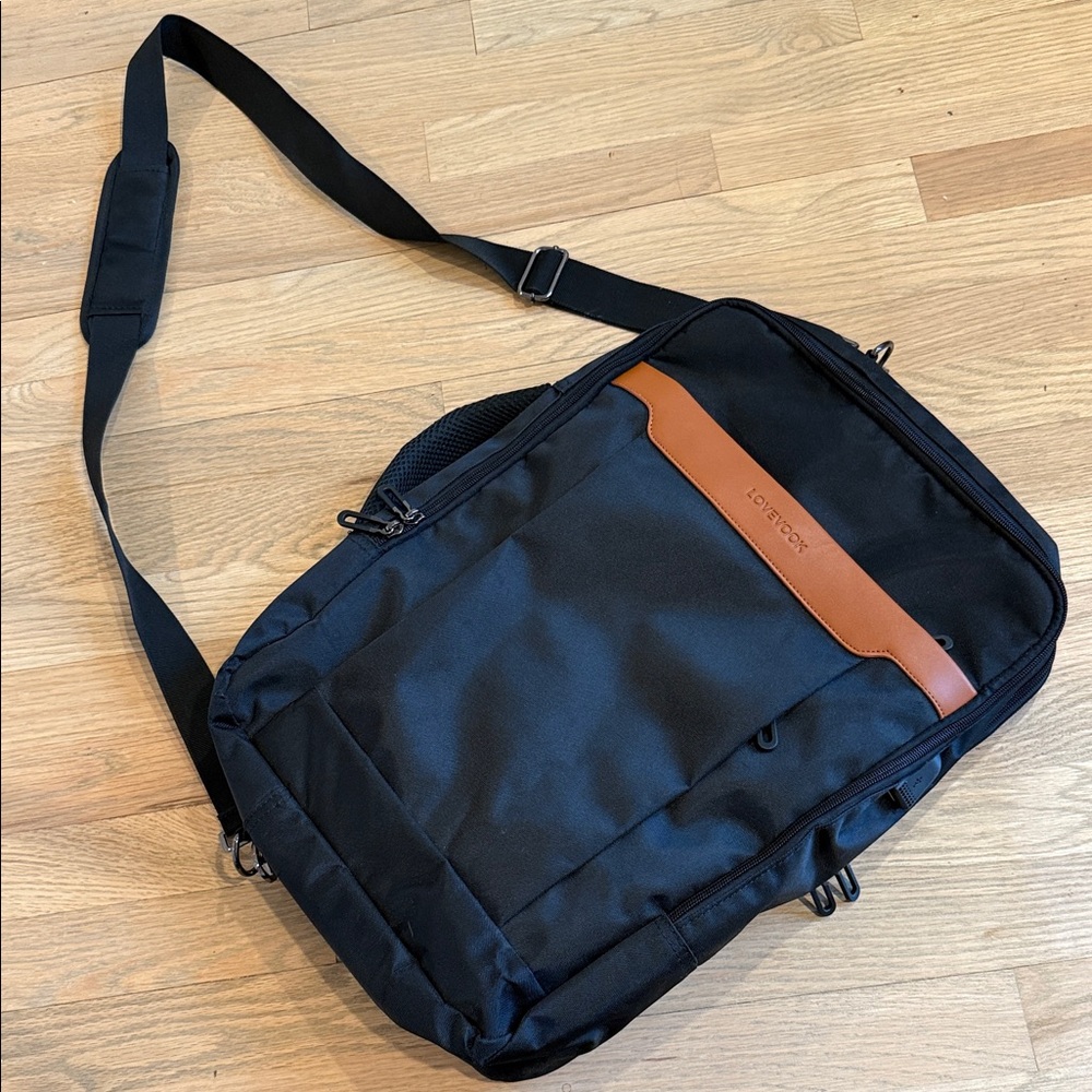 3-in-1 Convertible Laptop Backpack / Briefcase / Shoulder Bag – Black